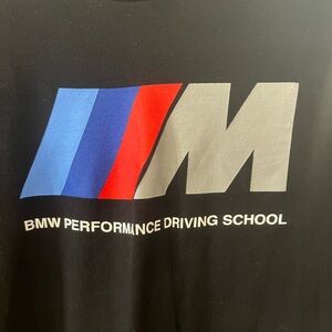 BMW Black Tee with Blue, Dark Blue, Red and Silver M Logo